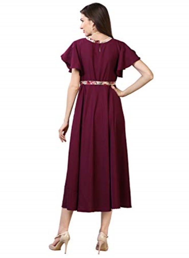 Oomph! فستان ماكسي نسائي من الكريب بتصميم حرف A من OOMPH! - Image 3