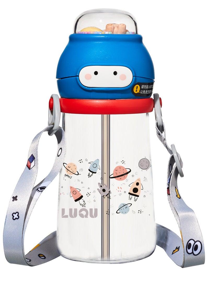 لوكو كوب شرب لوكو للأطفال الصغار، كوب بقشة للأطفال، زجاجة مياه للأطفال مع فوهة سيليكون ناعمة، كوب بقشة مرجحة مقاومة لتسرب المياه بزاوية 360 درجة، كوب شرب مستقل للأطفال الصغار، 350 مل - Image 1