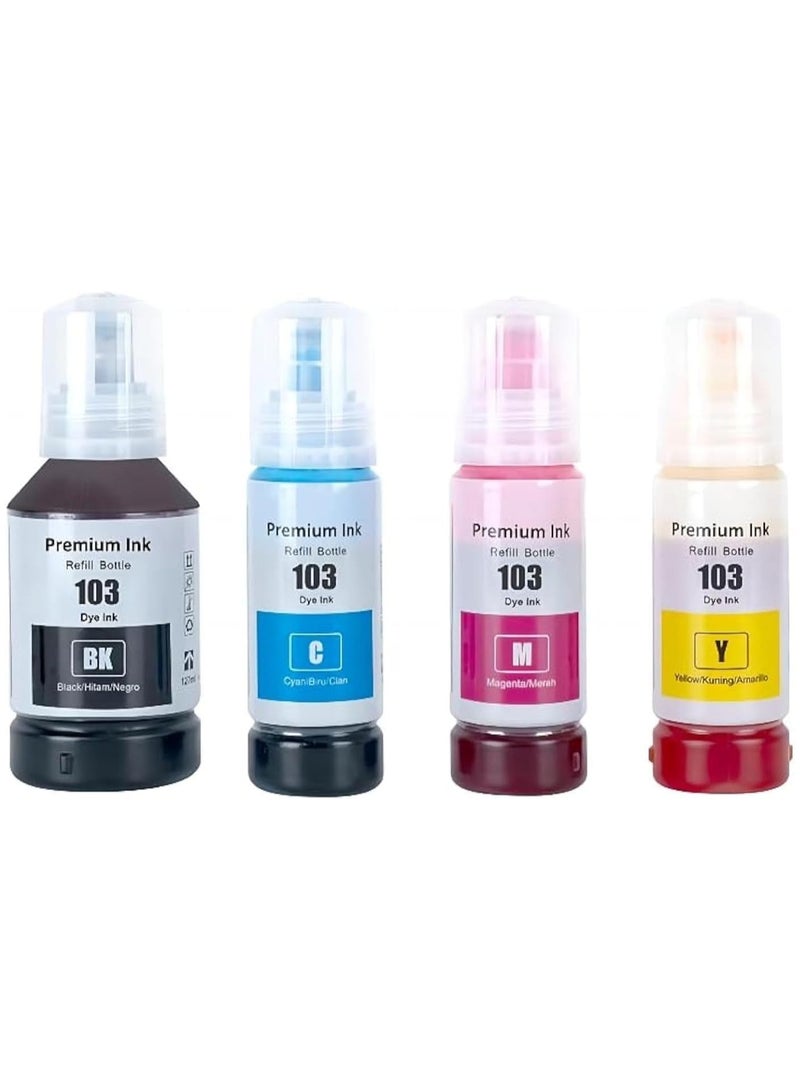 Printer Ink 103 for EPSON Combo Set 4-Pack Black Cyan Magenta Yellow - Image 1