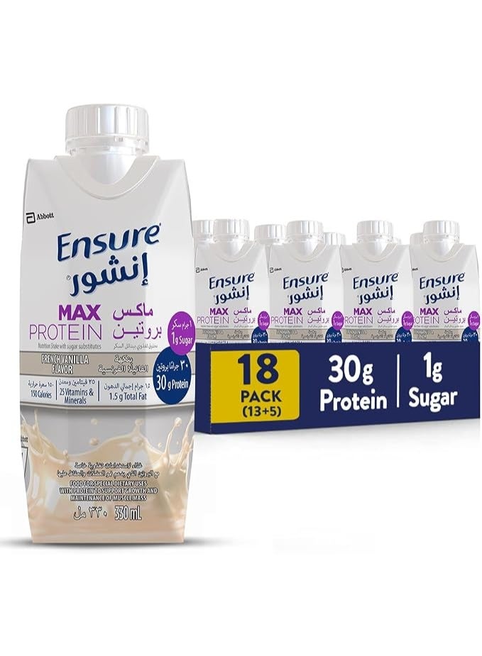 Ensure Max Protein Nutrition Shake Vanilla 330 ml Pack of 18