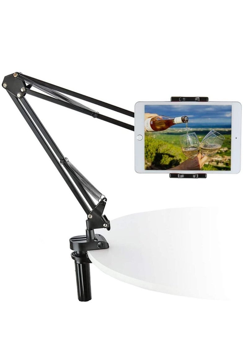 Generic Tablet Bed Desk Holder for 4-13" Device, EXSHOW 360° Flexible Long Arm Mount Clamp, Adjustable Lazy Stand for iPad 12.9 10.5 9.7 iPad Mini Air 4 3 2, Nintendo Switch, Xbox, E-Reader, iPhone, Phone etc - Image 1