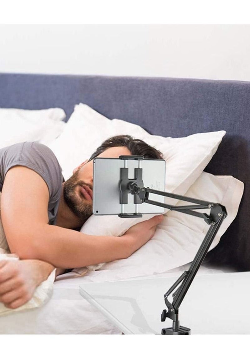 Generic Tablet Bed Desk Holder for 4-13" Device, EXSHOW 360° Flexible Long Arm Mount Clamp, Adjustable Lazy Stand for iPad 12.9 10.5 9.7 iPad Mini Air 4 3 2, Nintendo Switch, Xbox, E-Reader, iPhone, Phone etc - Image 5