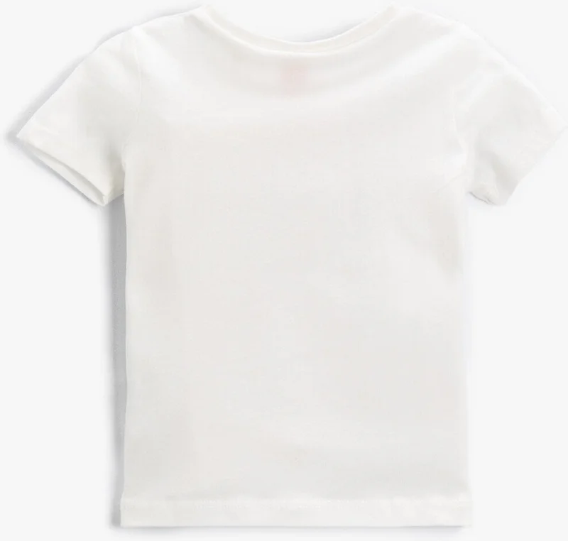 KOTON Baby Boy Slogan Printed Short Sleeved T-Shirt Cotton