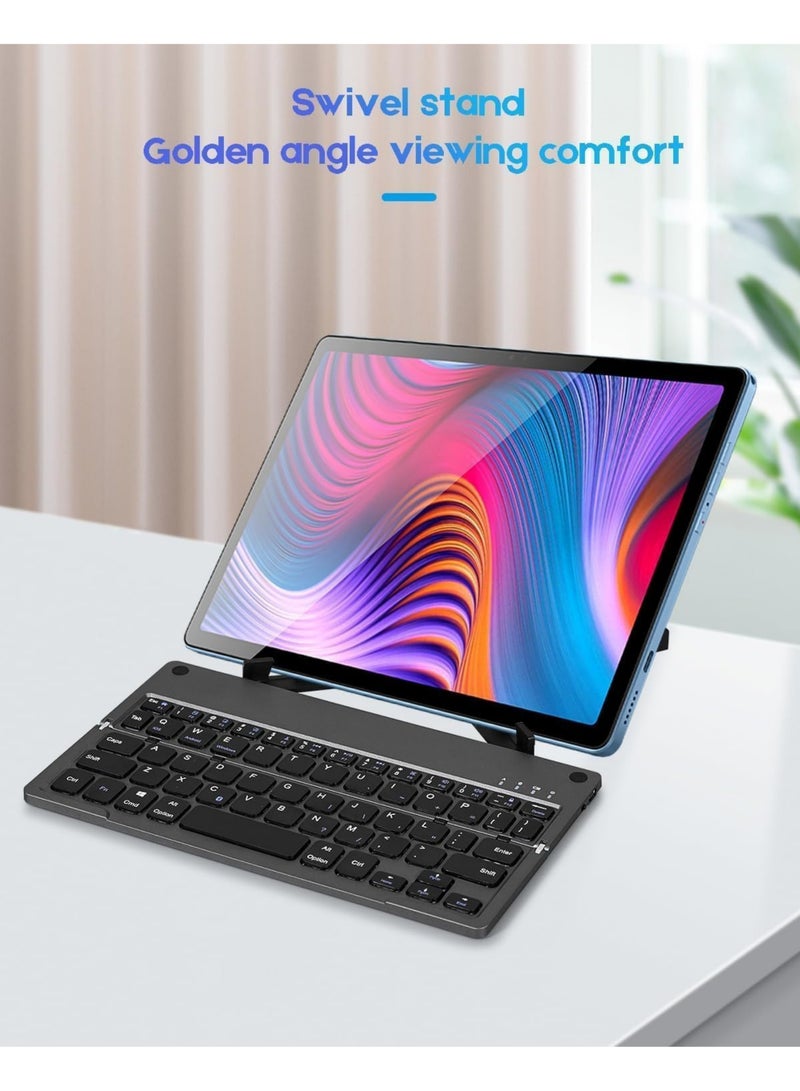 Rock Pow Foldable Bluetooth Keyboard With Stand Portable Wireless Travel Keyboard Compatible for Windows iOS Android iPhone Tablet  - Image 3