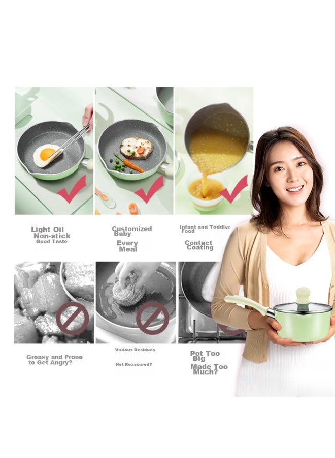 Supor Baby Food Pot, Infant Pan And Cooker Combo, Multifunctional Baby Milk Pot, Small Frying Pan, Non-stick Pot Set, Tp1956e1-g - Image 2