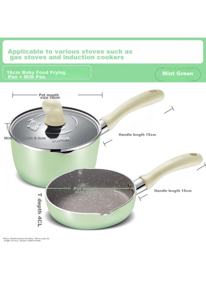 Supor Baby Food Pot, Infant Pan And Cooker Combo, Multifunctional Baby Milk Pot, Small Frying Pan, Non-stick Pot Set, Tp1956e1-g - Image 1