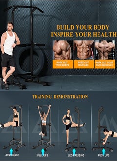 RATSAW Power Tower Pull Up and Dip Station Adjustable Height Dip Stand Home Strength Training Fitness Workout Station  - Image 3