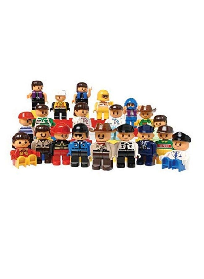 Constructive Playthings 20 Pc. Posable People For Preschool-Sized Building Bricks  - Image 1