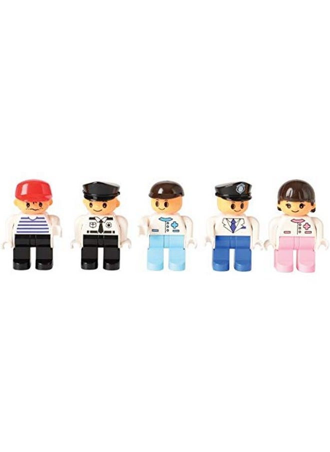Constructive Playthings 20 Pc. Posable People For Preschool-Sized Building Bricks  - Image 4