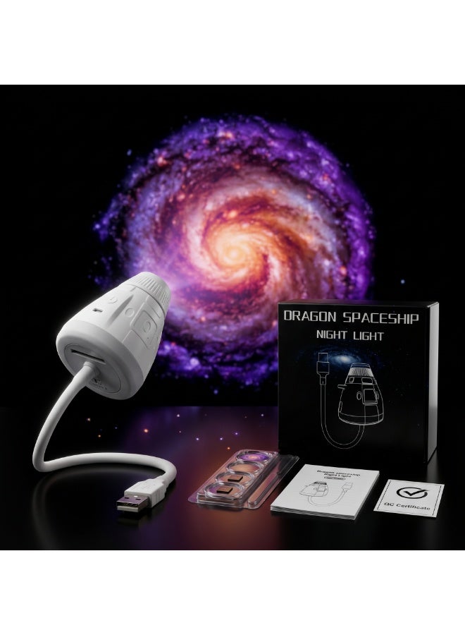 USB Star Projector Galaxy Night Light with LED night light,Nebula, Star Dust,Spaceship Space Projector, Starry Car Roof & Ceiling Projector  , Kids Room Decor, for Gift Toy, Christmas & Birthdays(2 in 1,True Color) - Image 1