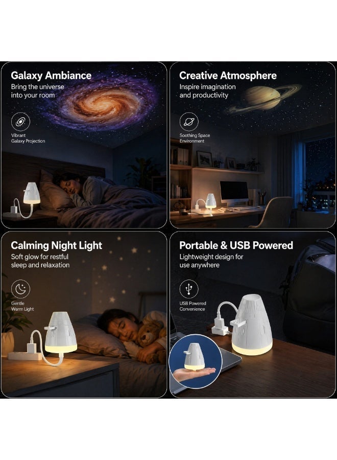 USB Star Projector Galaxy Night Light with LED night light,Nebula, Star Dust,Spaceship Space Projector, Starry Car Roof & Ceiling Projector  , Kids Room Decor, for Gift Toy, Christmas & Birthdays(2 in 1,True Color) - Image 2