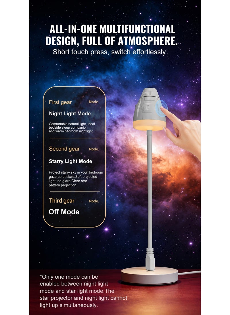 USB Star Projector Galaxy Night Light with LED night light,Nebula, Star Dust,Spaceship Space Projector, Starry Car Roof & Ceiling Projector  , Kids Room Decor, for Gift Toy, Christmas & Birthdays(2 in 1,True Color) - Image 5