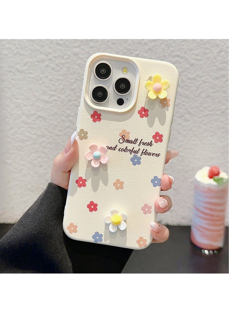 NIBEMINENT Three Dimensional Flowers Protective TPU Case Cover For iPhone 14