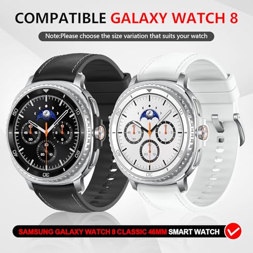 Suoman 2+2 Pack for Samsung Galaxy Watch 8 Classic 46mm Privacy Case, [3-in-1] [Anti-Peeping] Tempered Glass Screen Protector+ All-Around Protective TPU Bumper Cover - Image 2