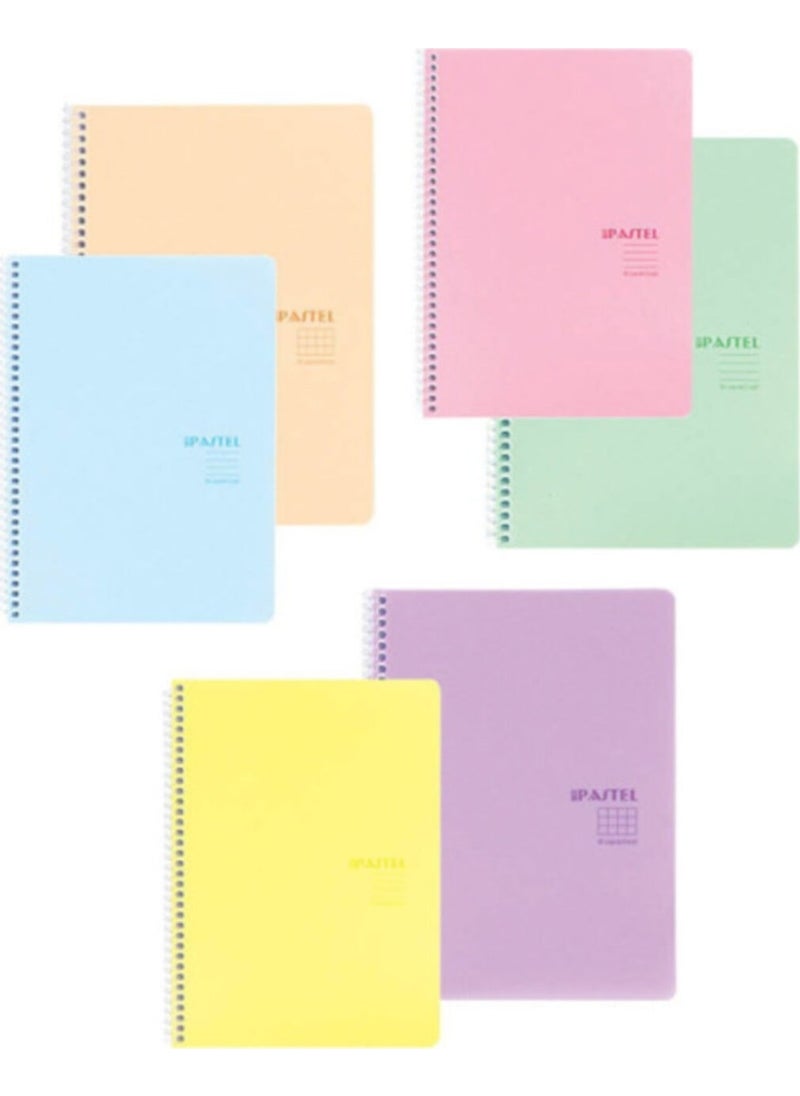 Pastel A4 120 Sheets Spiral Pp Cover Notebook Set - 3 Squared + 3 Lined Set of 6 - pzsku/Z0646B8368540AC0F50C3Z/45/_/1725726190/2b2a627b-68b5-40da-935a-9433b48f5524