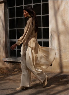 trendyol X AI Beige Pleated Woven Trousers TCTAW25TP00000  - Image 2