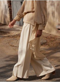 trendyol X AI Beige Pleated Woven Trousers TCTAW25TP00000  - Image 3