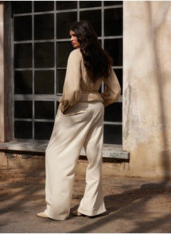 trendyol X AI Beige Pleated Woven Trousers TCTAW25TP00000  - Image 4