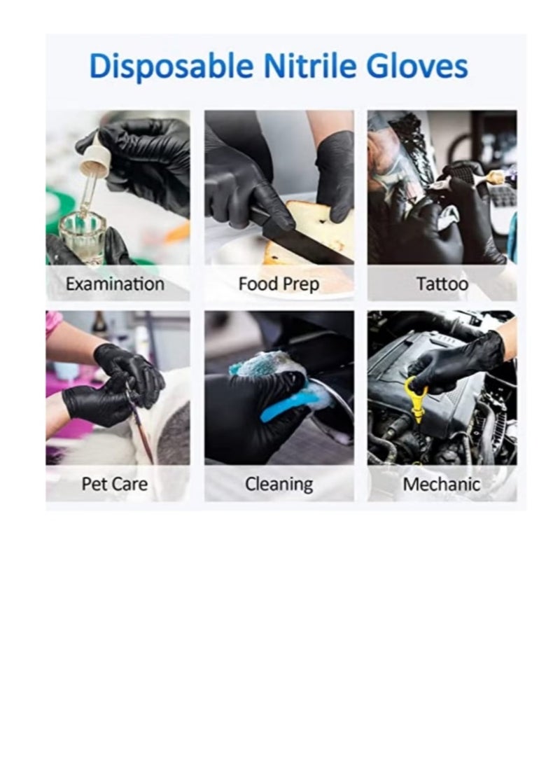 Falcon Falcon Nitrile Gloves, Black, MEDIUM, Powder Free, best for Restaurant, Saloon, Kitchen, Cleaning, Food Prep (1 Pack x 100 Pieces) - Image 2