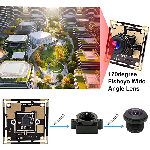 ELP 170 Degree Wide Angle USB 5 Megapixel Webcam Usb Camera Module for Portable Video System - Image 3