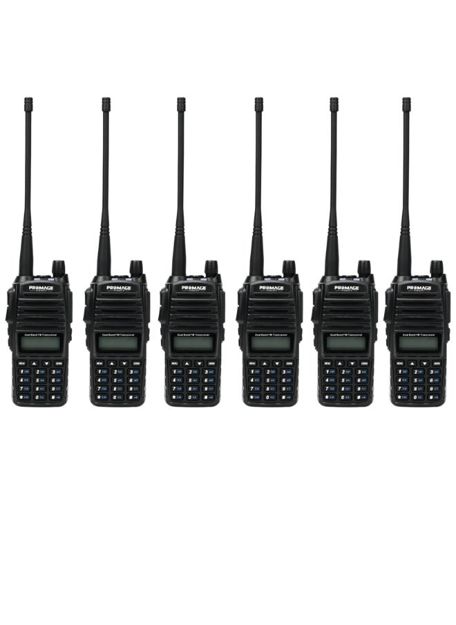 PROMAGE Promage Connect PC-WT820 Two Way Radios, Single Pack VOX, 50 CTCSS/ 104 DCS Tones, Tone Searching/Scanning, Dual Standby, PC Programmable, Transmitter Time-Out Timer (TOT), Busy Channel Lock-Out (BCLO), 6 Pack  - Image 1