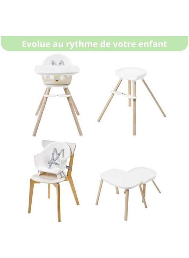 Maxi-Cosi Moa 4-in-1 Evolutive Highchair, 6 Months - 7 Years, 0-25 kg, Adjustable Baby High Chair, Transforms to Booster Seat, Toddler Stool & Small Desk with Seat, Beyond White - Image 2