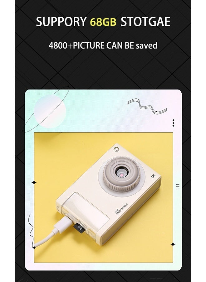 Ultra‑Thin 48MP White Pocket Digital Camera with 16X Zoom, Anti‑Shake, 1080P Video, 64GB Card, Card Reader & OTG Adapter, Smart Selfie, Beauty Filters, 2.8″ LCD  - Image 5