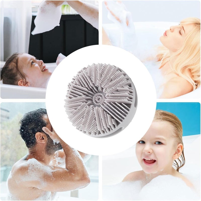 Cozron Cozron Silicone Bath Brush Shower Brush for Body Cleaning Bath Massage Scrubber Brush Hollow Design Shower Scrubber Brush for Travel Home Dorm Business Trip Multicolour - Image 4