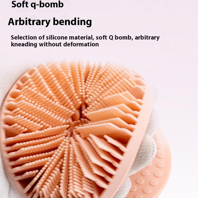 Cozron Cozron Silicone Bath Brush Shower Brush for Body Cleaning Bath Massage Scrubber Brush Hollow Design Shower Scrubber Brush for Travel Home Dorm Business Trip Multicolour - Image 5