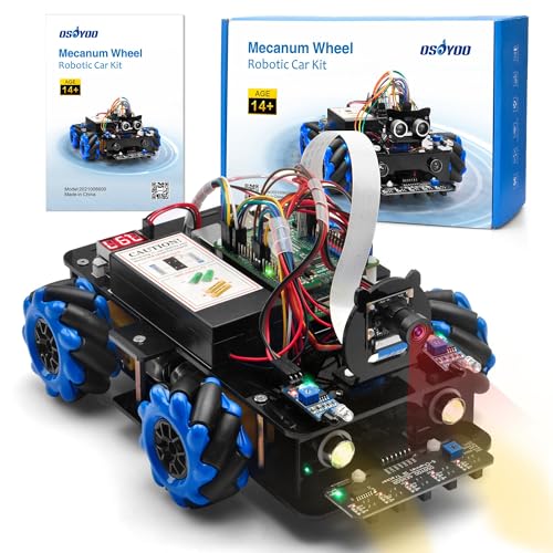 OSOYOO Mecanum Wheel Robot Car Kit for Raspberry Pi 345 STEM Remote Controlled DIY Coding Video Control OmniDirectional - Image 1
