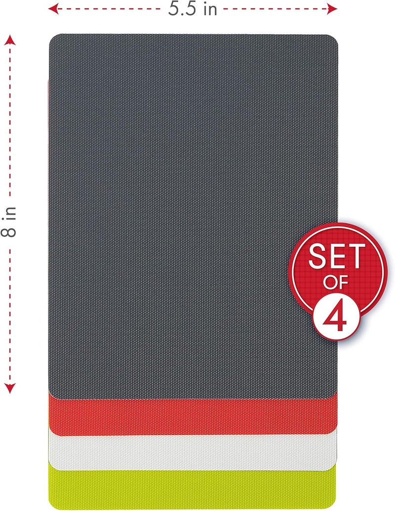 Dexas Mini Heavy Duty Grippmat Flexible Cutting Boards, 5.5 x 8 inches, Gray, Red, White, Green - Image 3