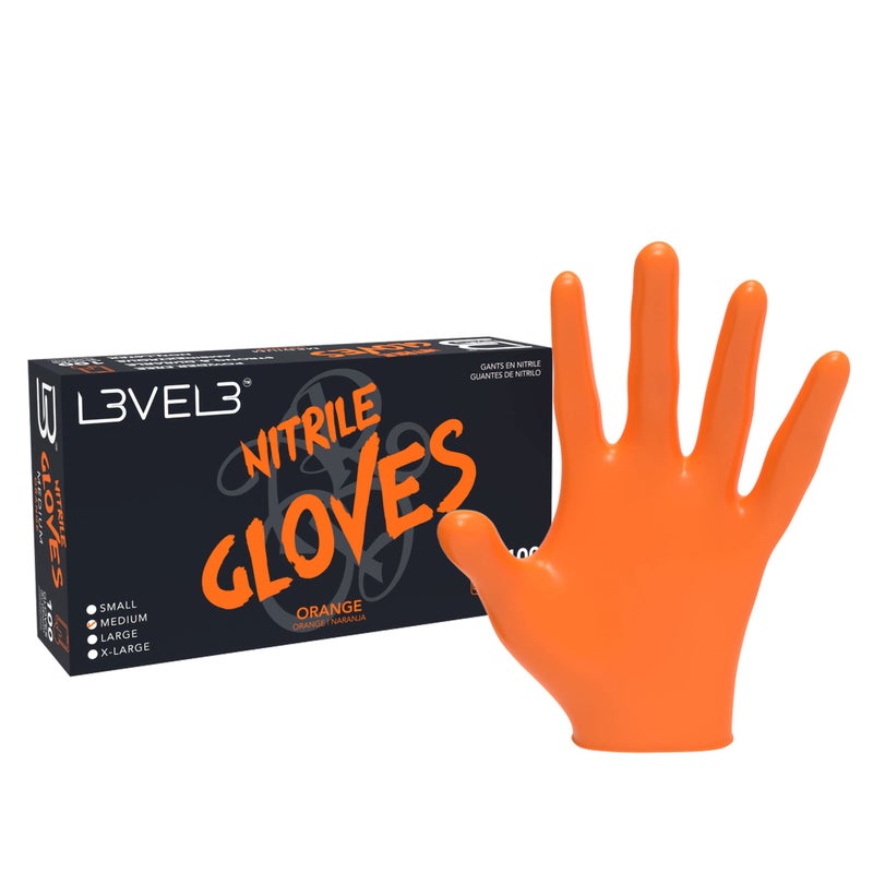 L3 Level 3 Nitrile Gloves Professional Heavy Duty Disposable Gloves Latex Free Fits Snug Box of 100