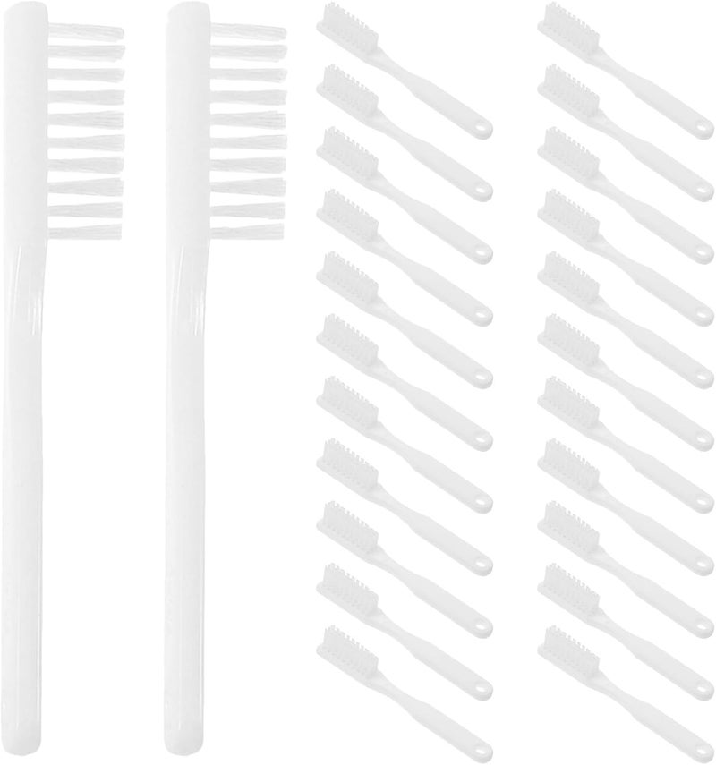 Healeved 100pcs Institutional Jail Toothbrushes - Short Thumbprint Handle Prison Toothbrushes - Portable Manual Denture Cleaning Brush for Correctional Facility - Image 1