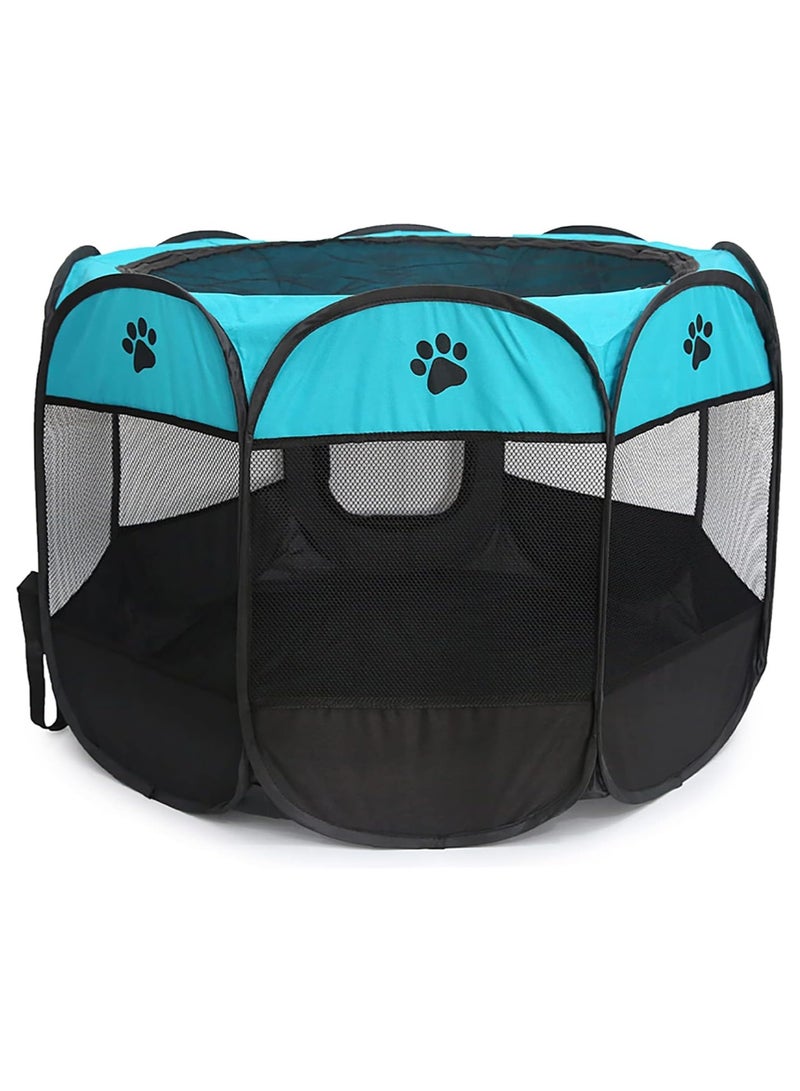 BLOOMING TIME Soft Fabric Portable Foldable Pet Dog Cat Puppy Playpen, Indoor/Outdoor use Pet Kennel Cage - Image 1