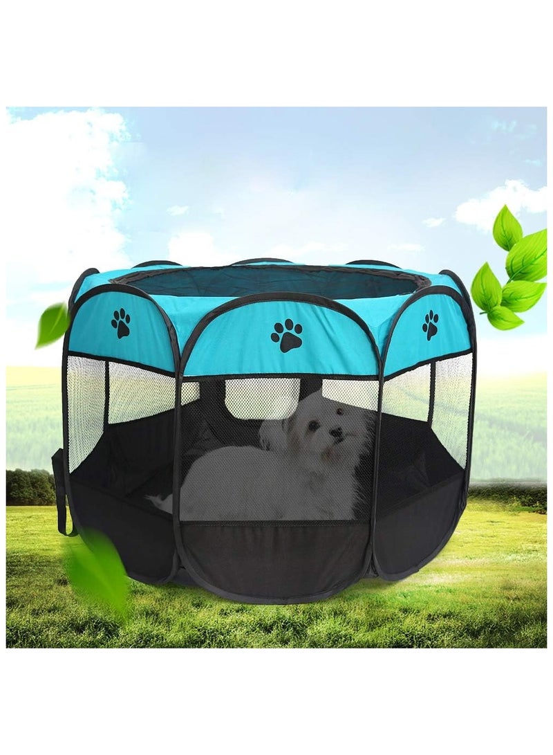 BLOOMING TIME Soft Fabric Portable Foldable Pet Dog Cat Puppy Playpen, Indoor/Outdoor use Pet Kennel Cage - Image 2