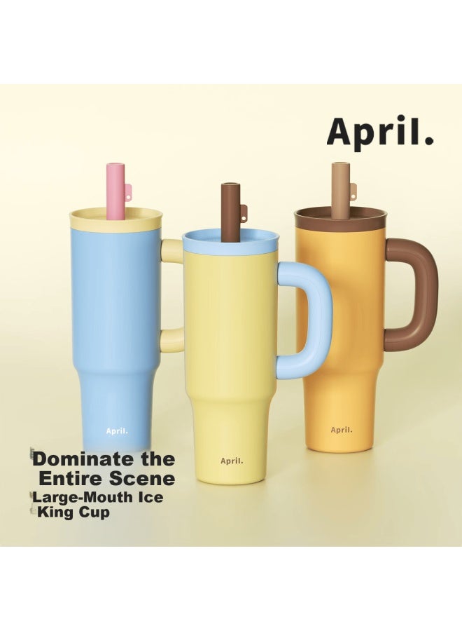 April Straw Insulated Tumbler Large Capacity Ice Cup 1150ml High-value Water Bottle For Girls Birthday Gift - Image 2