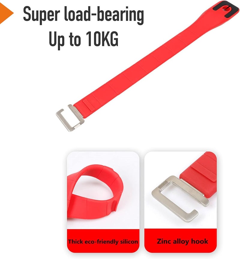7Cylinder Car Organizer Hanger Bag Holder - Premium Silicone Headrest Hook for Bags (Red) - Image 2