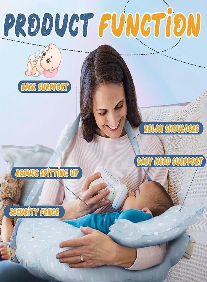 Multipurpose Nursing Pillow, Breastfeeding Pillow for More Support for Mom and Baby, Baby Feeding Pillow with Adjustable Waist Strap and Removable Cotton Cover - Image 3