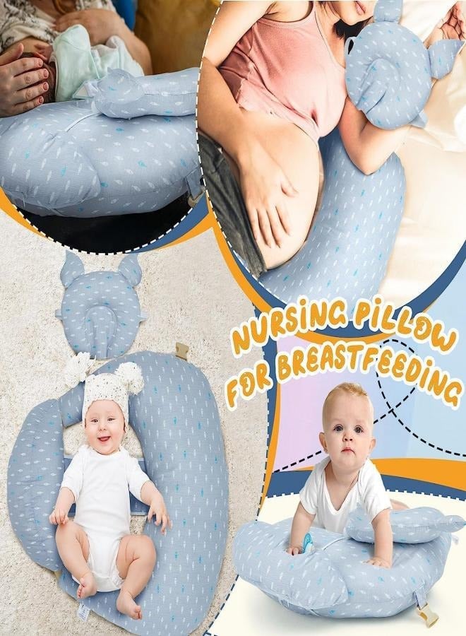 Multipurpose Nursing Pillow, Breastfeeding Pillow for More Support for Mom and Baby, Baby Feeding Pillow with Adjustable Waist Strap and Removable Cotton Cover - Image 4
