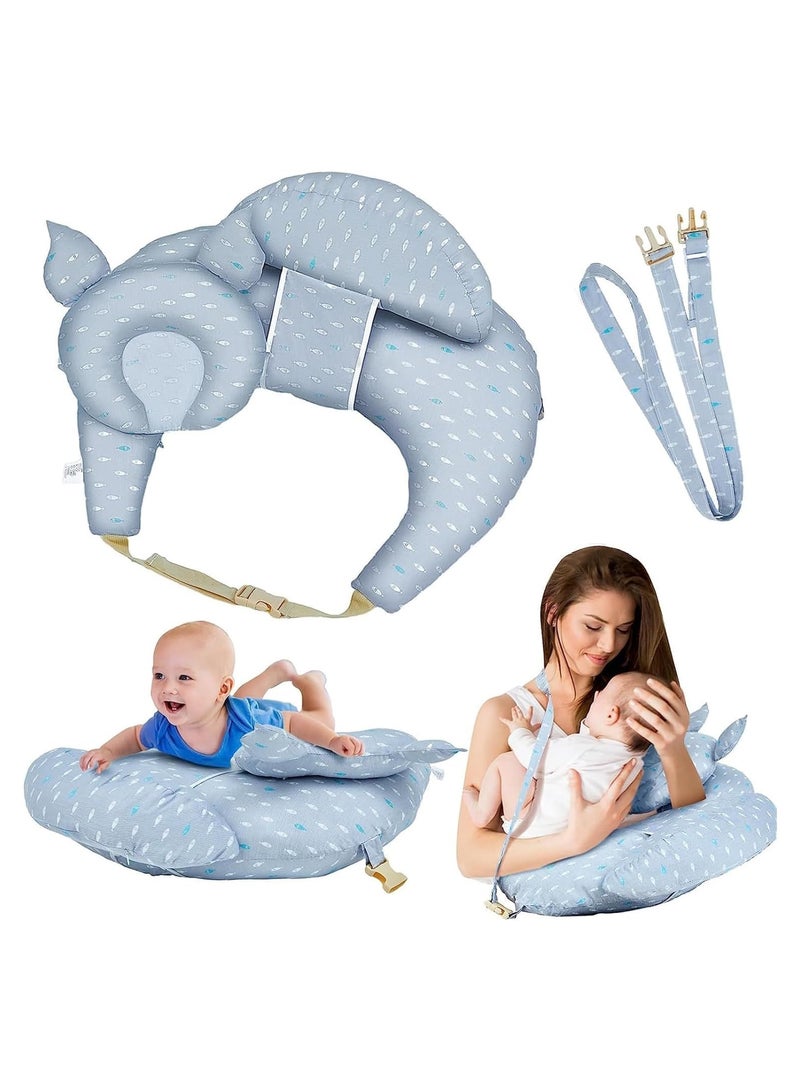 Multipurpose Nursing Pillow, Breastfeeding Pillow for More Support for Mom and Baby, Baby Feeding Pillow with Adjustable Waist Strap and Removable Cotton Cover - Image 1