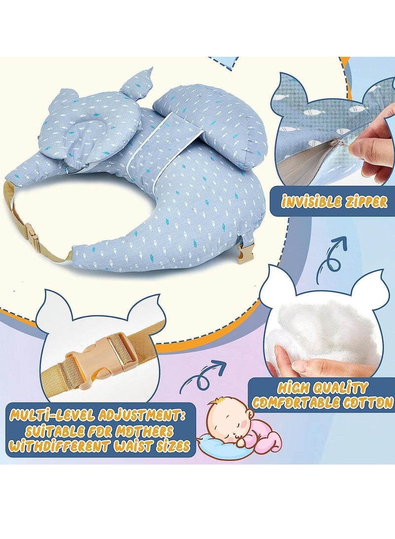 Multipurpose Nursing Pillow, Breastfeeding Pillow for More Support for Mom and Baby, Baby Feeding Pillow with Adjustable Waist Strap and Removable Cotton Cover - Image 5
