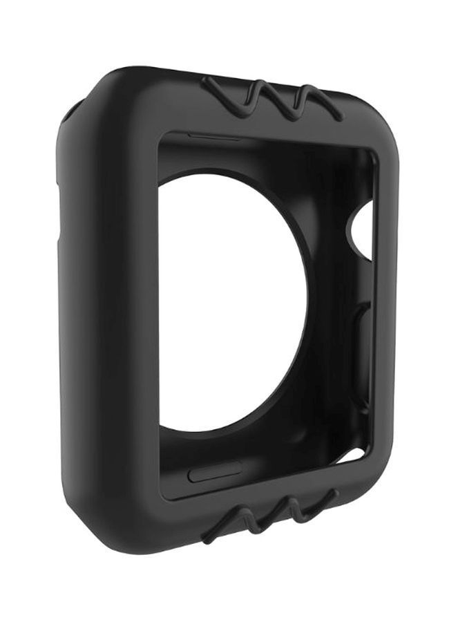 NIBEMINENT Protective Silicone Case Cover For Apple Smartwatch Series 1/2/3 42mm Black