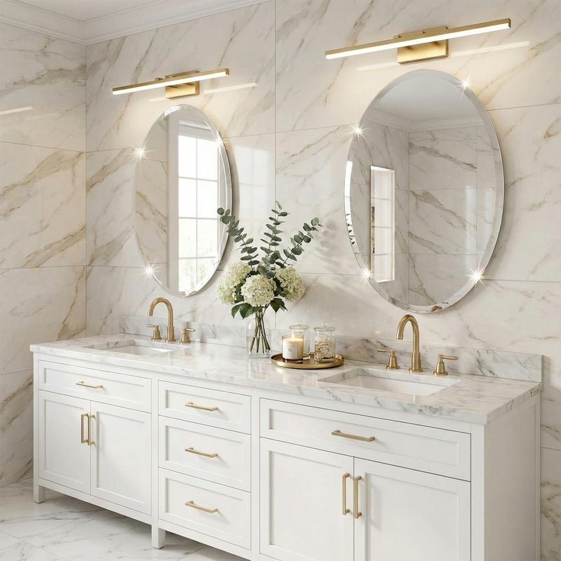 Pocetry 24"x36" Large Oval Bathroom Mirror for Wall, Frameless Beveled Vanity Mirror with Solid Backing, HD Glass Mirror for Double Vanity, Master Bath & Bedroom, 2-Way Hang - Image 4