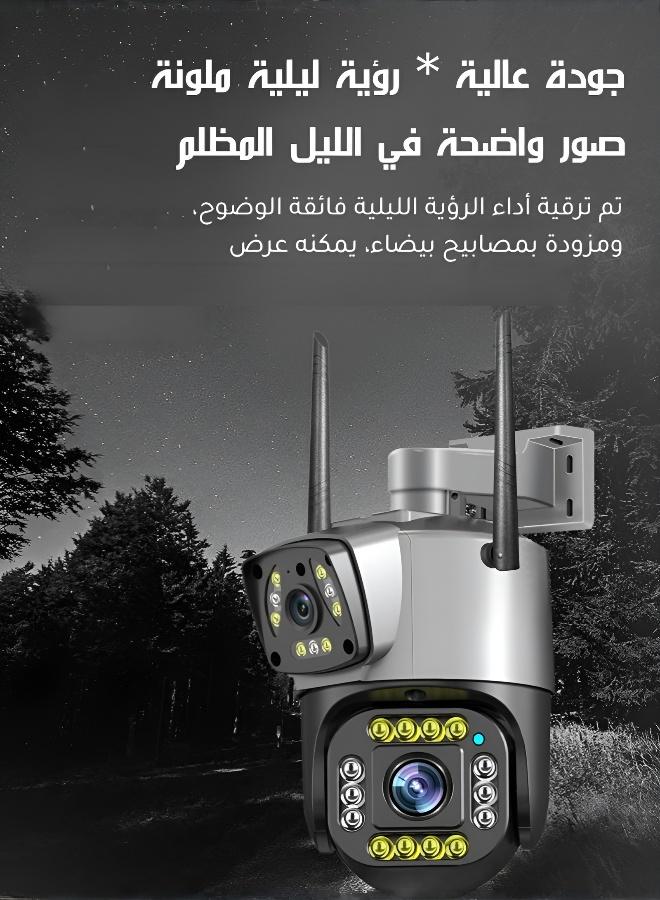 كاميرا أمنية بعدسة مزدوجة 4G مع إنذار تلقائي ورؤية ليلية، IP66 دوارة بزاوية 360°، اكتشاف الحركة، صوت ثنائي الاتجاه، تحكم عن بعد عبر التطبيق - Image 4