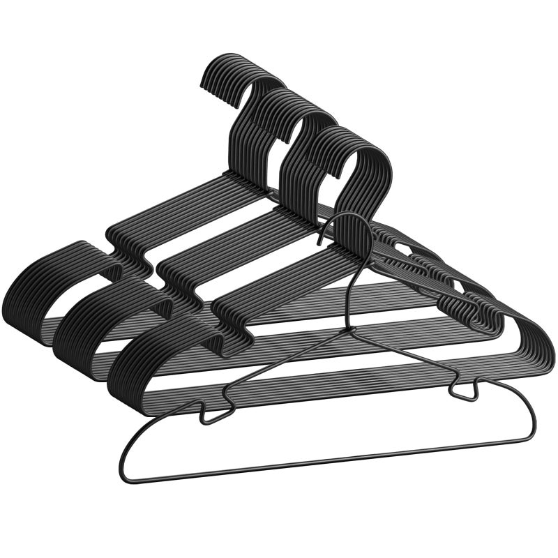 VWV 30 Pack Aluminum Clothes Hangers, 16.5 Black Inch Metal Shirt Hangers, Lightweight and Sturdy Heavy Duty Hangers for Suit Jackets and Dress Wedding Dresses Etc - Image 2