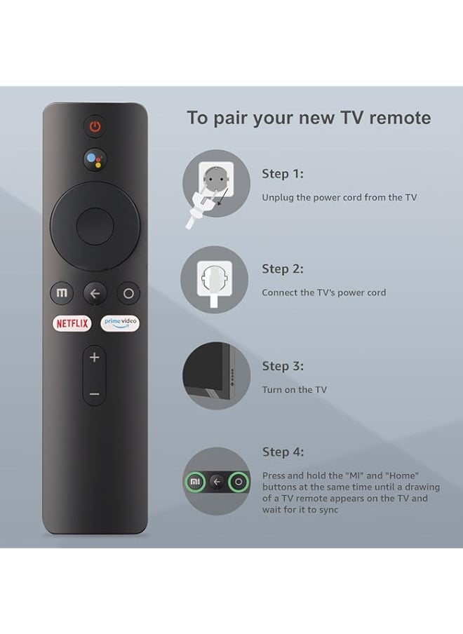HuHa - Leyf Replacement Remote Control for Xiaomi Mi Stick - Compatible with Mi Box S/Mi Box 4X/MI TV P1, Q1, 4S, 4K, 4A, Q1E (XMRM-00A) - Bluetooth and Voice Control - Image 1