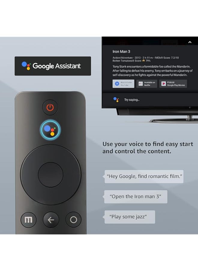 HuHa - Leyf Replacement Remote Control for Xiaomi Mi Stick - Compatible with Mi Box S/Mi Box 4X/MI TV P1, Q1, 4S, 4K, 4A, Q1E (XMRM-00A) - Bluetooth and Voice Control - Image 1
