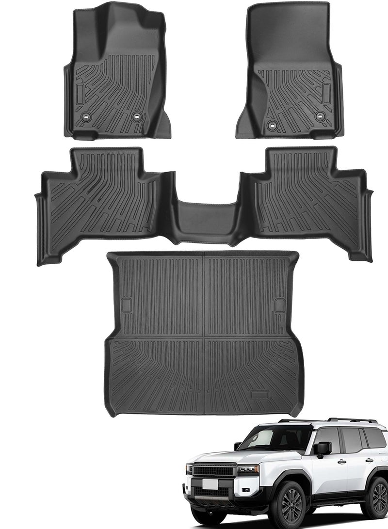 Delehehe For Mats & Cargo Liner 2024 new Toyota Prado LC250 2024-2025 Accessories Floor Mats 2 Row Liner Set All Weather TPE 3D Floor Liners&Rear Cargo Mat - Image 1