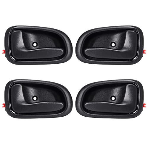 LCWRGS 4Pcs Interior Inside Door Handles Replacement for 1993 1994 1995 1996 1997 Toyota Corolla Geo Prizm, Inner Door Handle Front/Rear Driver & Passenger Side - Black - Image 1