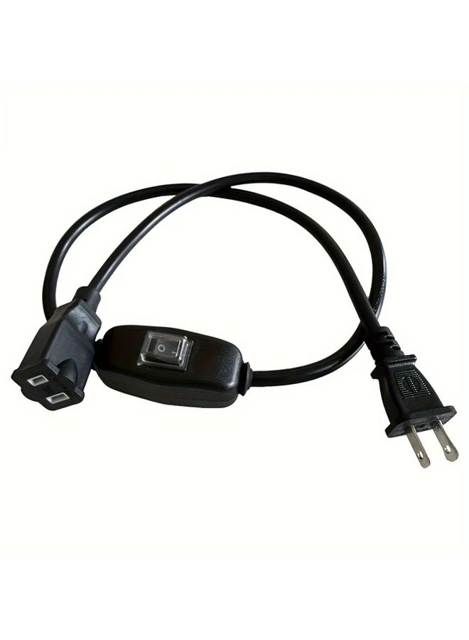 كابل تمديد ثنائي الشوكة بمفتاح، كابل طاقة مرن 2 قدم 16AWG لإضاءات المنزل والمكتب - Image 1